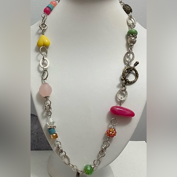NEW!!! Colourful bead chain necklace - Picture 1 of 2